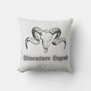 Adventure Legend – Ram Skull Gothic Emblem Throw Pillow