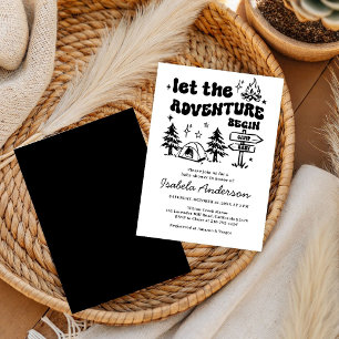 Adventure Little Camper Doodle boy baby shower Invitation