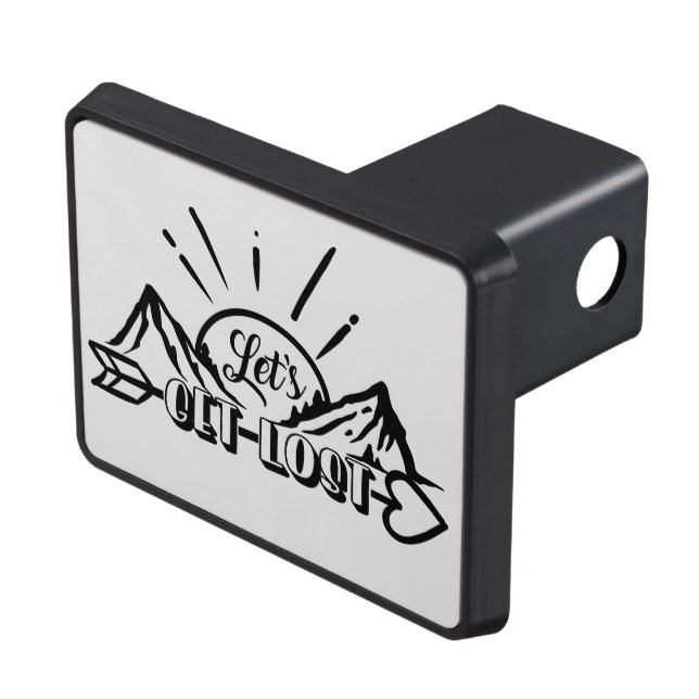 adventure lovers word art trailer hitch cover (Top Right)