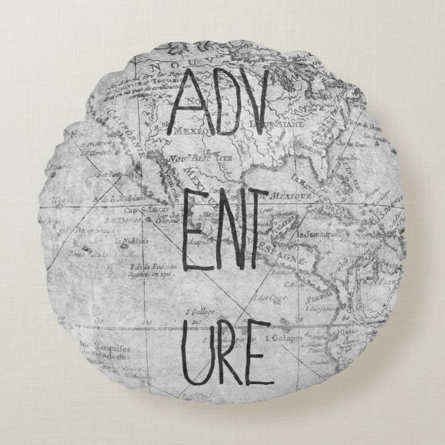 Adventure map round pillow (Front)