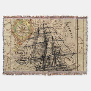 Adventure Mapped Throw Blanket
