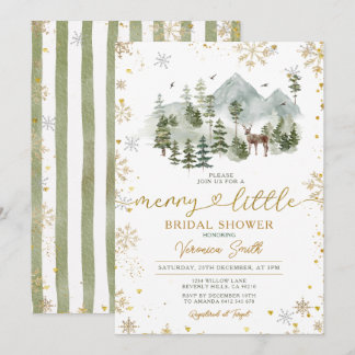 Adventure Merry Little Christmas Bridal Shower Invitation