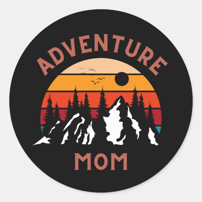 Adventure Mom Classic Round Sticker (Front)