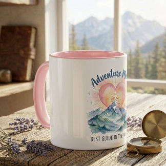 Adventure Mom Watercolor Mountain Mug