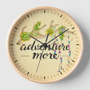 Adventure More Boho Antler Wall Clock