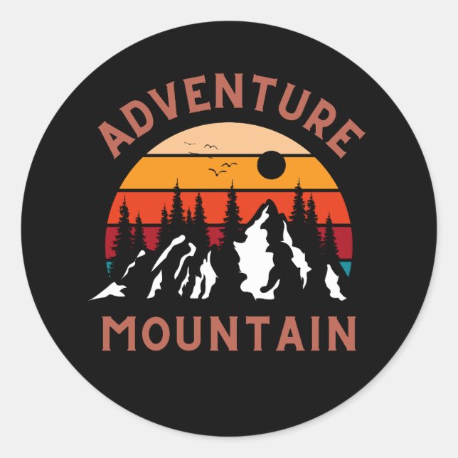 Adventure Mountain Classic Round Sticker (Front)