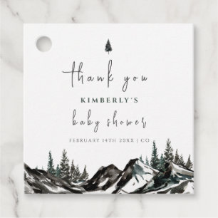 Adventure Mountain Forest Baby Shower Thank You Favour Tags