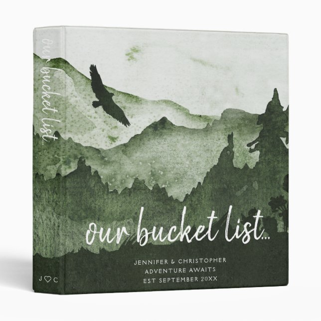 Adventure Mountain Our Bucket List Couple Keepsake Binder (Front/Spine)