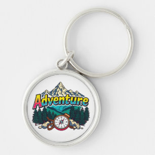 Adventure Mountain – Outdoor Hiking Nature Design  Keychain