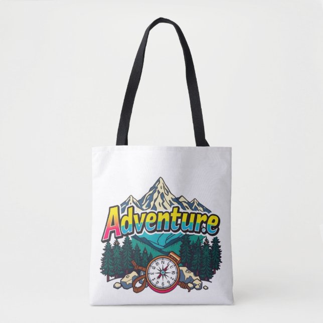 Adventure Mountain – Outdoor Hiking Nature Design  Tote Bag (Front)