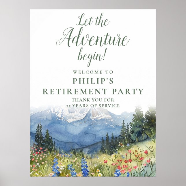 Adventure Mountain Retirement Party Welcome Sign (Front)
