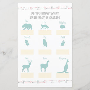 Adventure Name My Baby Shower Game