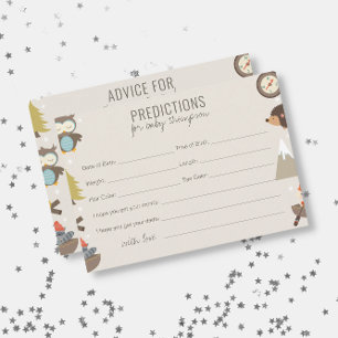 Adventure Neutral Predictions Advice Baby Shower Enclosure Card