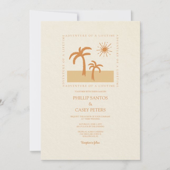 Adventure of a Lifetime Wedding Invitation (Front)