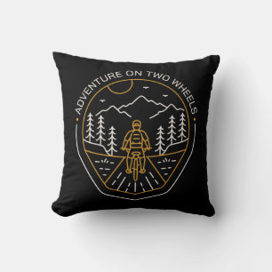 Adventure on Two Wheels Throw Pillow