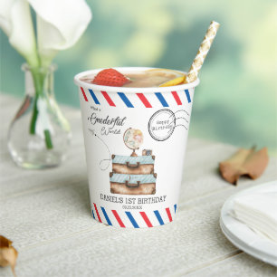 Adventure Onederful Travel Voyage Postage Mail  Paper Cups