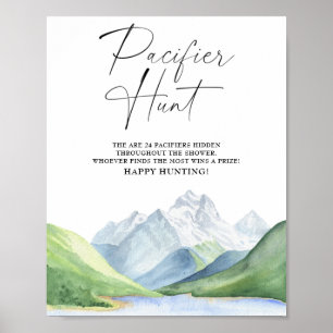 Adventure - pacifier hunt baby shower game poster