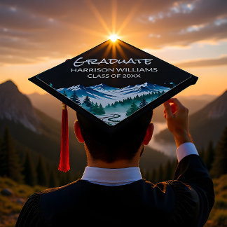 Adventure Path Mountain  Graduation Cap Topper