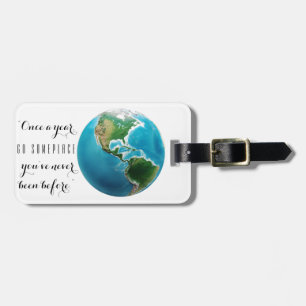 adventure quote luggage tag