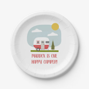 Adventure Red Camper Birthday Paper Plates