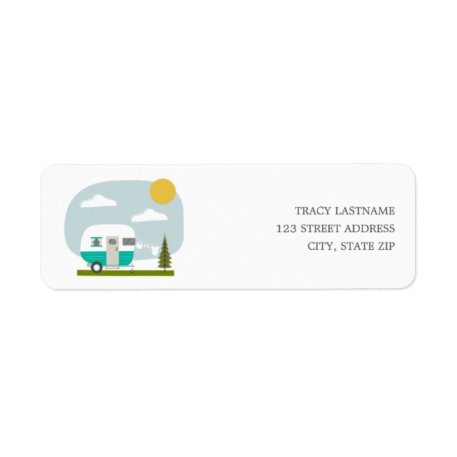 Adventure Retro Camper Turquoise Boy Baby shower (Devant)