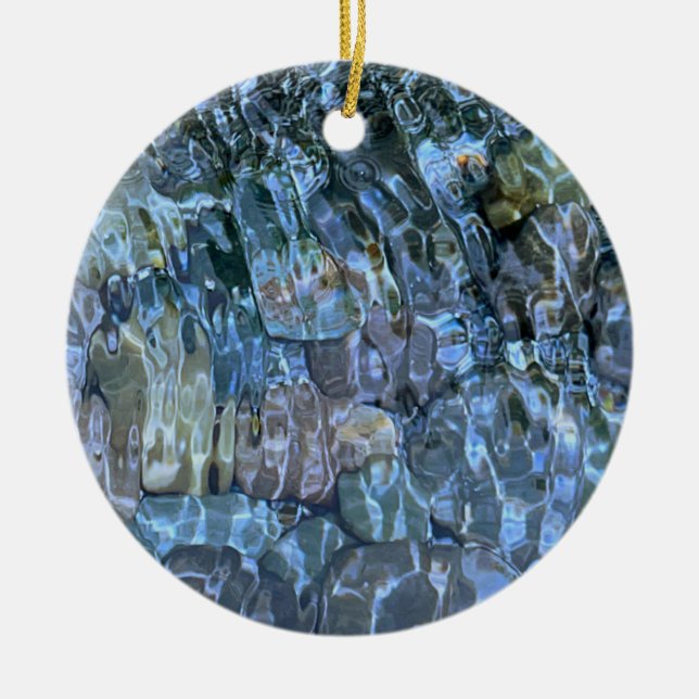 Adventure river rock water pattern  ceramic ornament (Front)
