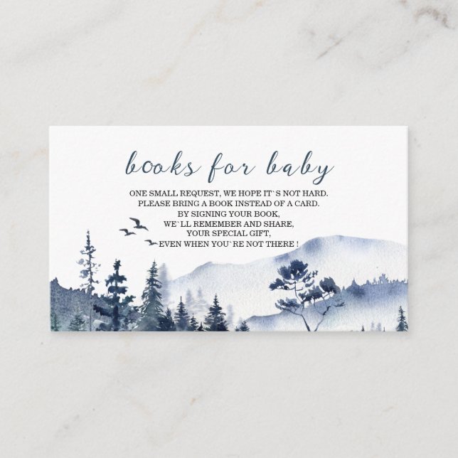 Adventure Rustic Forest Montation Watercolor  baby Enclosure Card (Front)