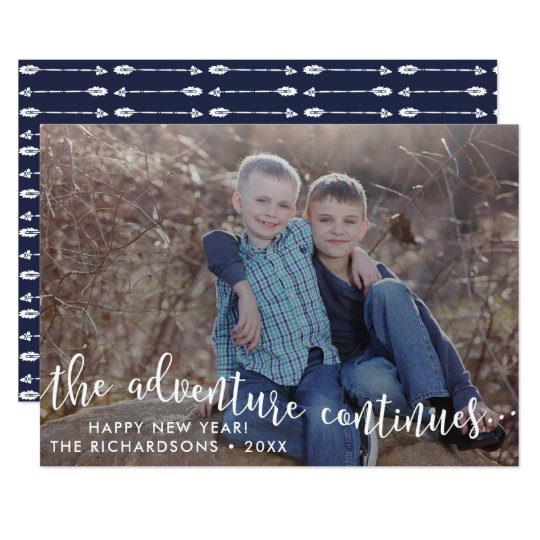 Adventure Script New Year Photo Card