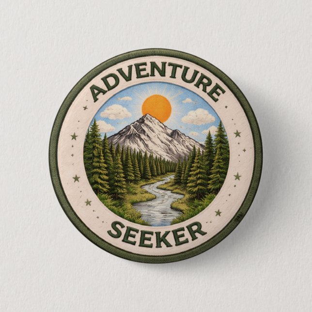 Adventure Seeker 2 Inch Round Button (Front)