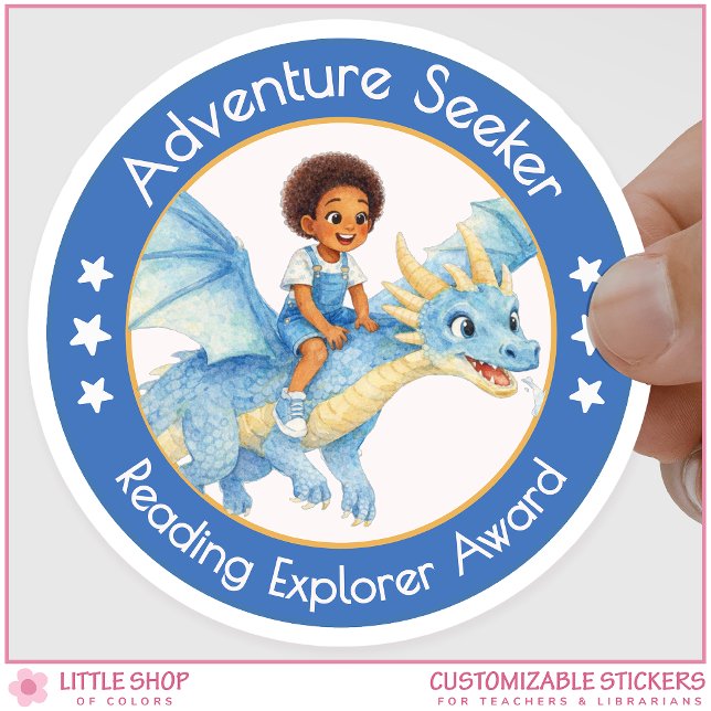 Adventure Seeker Teacher Reading Explorer Award Classic Round Sticker (Creator Uploaded)