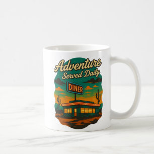 Adventure Served Daily Retro Diner Print Coffee Mug
