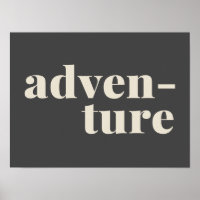Adventure | Simple Inspirational Travel Quote Gray