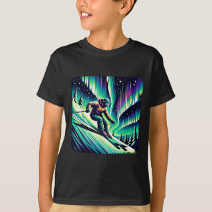 Adventure Skiing Under Northern Lights  T-Shirt