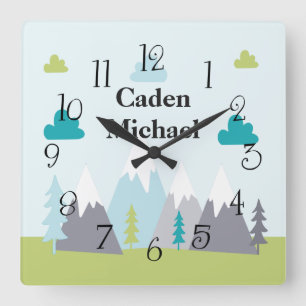 Adventure Snow Capped Mountains Wall Clock