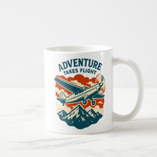 Adventure Takes Flight Retro Air Travel Coffee Mug