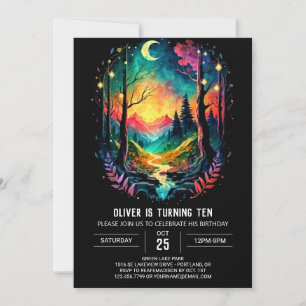 Adventure Timberland Whimsical Birthday Invitation