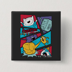 Adventure Time   Action Panel Graphic 2 Inch Square Button