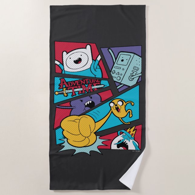 Adventure Time | Action Panel Graphic Beach Towel (Front)