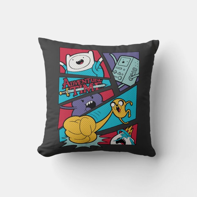 Adventure Time | Action Panel Graphic Throw Pillow (Front)
