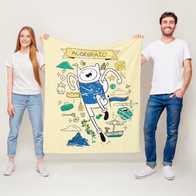 Adventure Time | "Algebraic" Finn Sketch Fleece Blanket (In Situ)