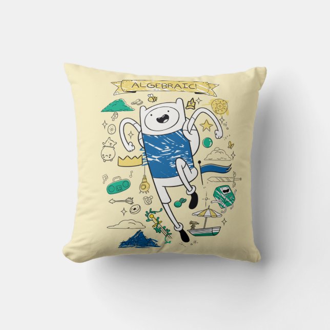 Adventure Time | "Algebraic" Finn Sketch Throw Pillow (Front)