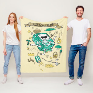Adventure Time   "Awesomatude" BMO Sketch Fleece Blanket
