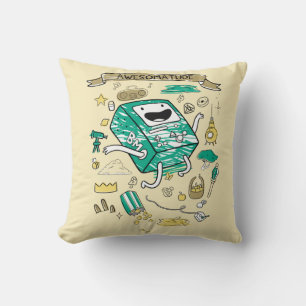 Adventure Time   "Awesomatude" BMO Sketch Throw Pillow
