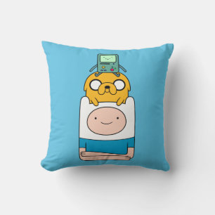 Adventure Time BMO, Jake, & Finn Throw Pillow