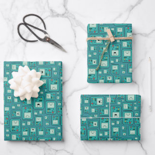 Adventure Time   BMO Pattern Wrapping Paper Sheet