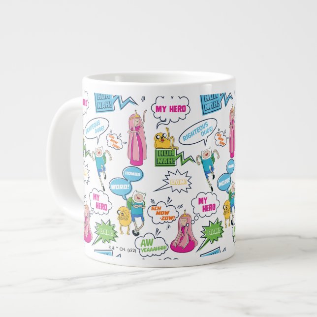 Adventure Time | Character Call-Out Pattern Large Coffee Mug (Front Left)