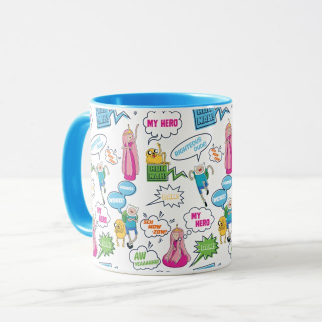 Adventure Time | Character Call-Out Pattern Mug (Front Left)