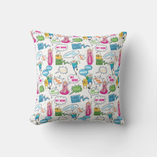 Adventure Time Character Call-Out Pattern Throw Pillow
