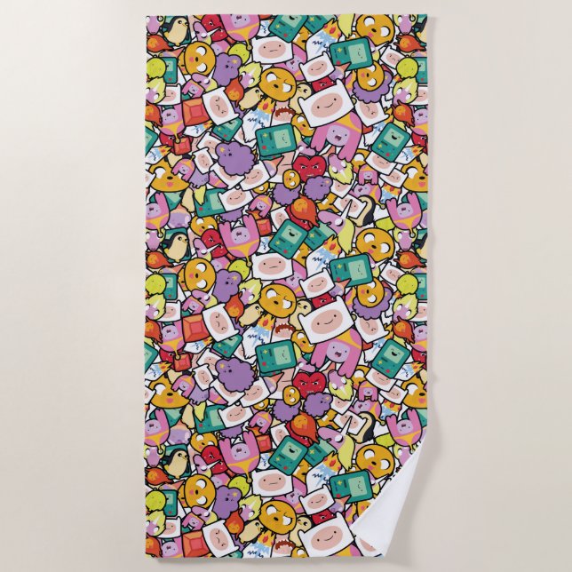 Adventure Time | Character Toss Pattern Beach Towel (Front)