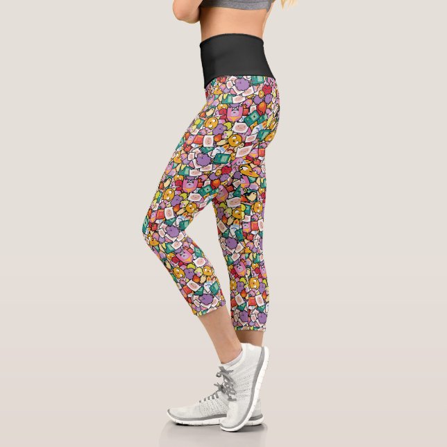 Adventure Time | Character Toss Pattern Capri Leggings (Left)